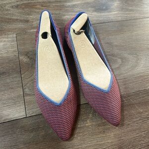 Rothy’s Tangerine Triple Stitch Points Pointed Toe Flats Women’s Size 11